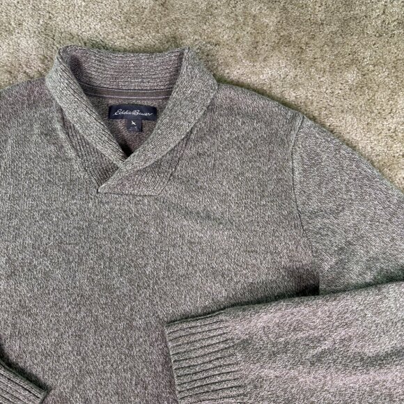 Eddie Bauer Mens Size XL Wool Blend Shawl Collar Sweater Comfy Outdoors E965 - Picture 2 of 11